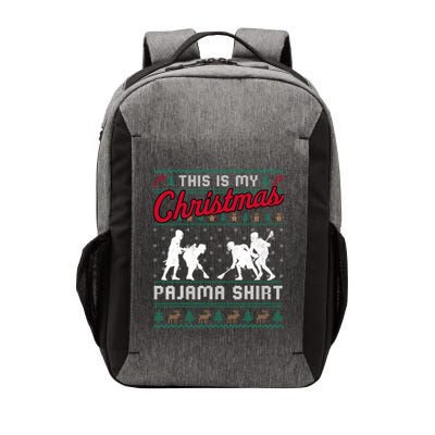 This Is My Christmas Pajama Lacrosse Ugly Sweater Funny Vector Backpack