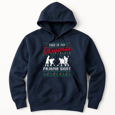 This Is My Christmas Pajama Lacrosse Ugly Sweater Funny Hoodie