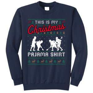 This Is My Christmas Pajama Lacrosse Ugly Sweater Funny Sweatshirt