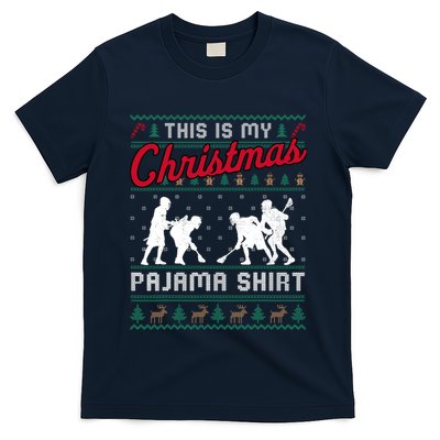 This Is My Christmas Pajama Lacrosse Ugly Sweater Funny T-Shirt