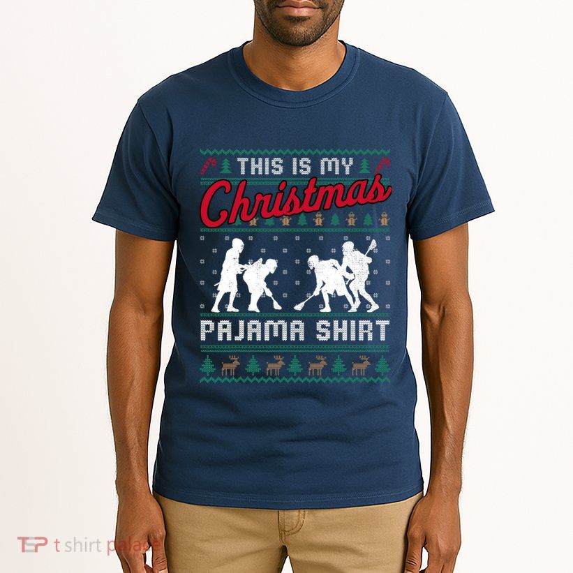 This Is My Christmas Pajama Lacrosse Ugly Sweater Funny Tall T-Shirt