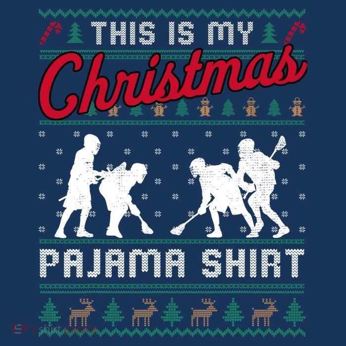 This Is My Christmas Pajama Lacrosse Ugly Sweater Funny Tall T-Shirt