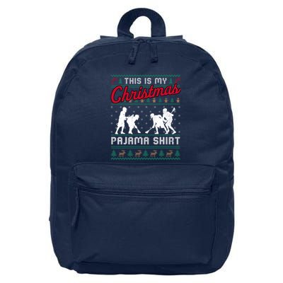 This Is My Christmas Pajama Lacrosse Ugly Sweater Funny 16 in Basic Backpack