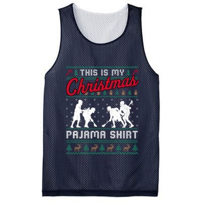 This Is My Christmas Pajama Lacrosse Ugly Sweater Funny Mesh Reversible Basketball Jersey Tank