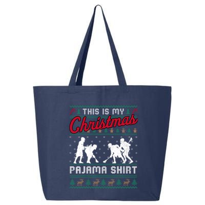 This Is My Christmas Pajama Lacrosse Ugly Sweater Funny 25L Jumbo Tote