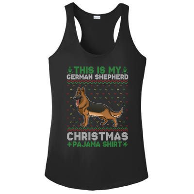 This Is My Ger Shepherd Dog Pajama Xmas Ugly Sweater Cool Cute Gift Ladies PosiCharge Competitor Racerback Tank