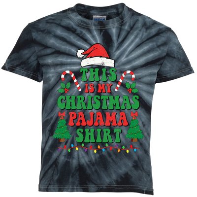 This Is My Christmas Pajama Funny Santa Xmas Holiday Kids Tie-Dye T-Shirt