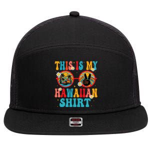 This Is My Hawaiian Tropical Luau Costume Party Hawaii 7 Panel Mesh Trucker Snapback Hat