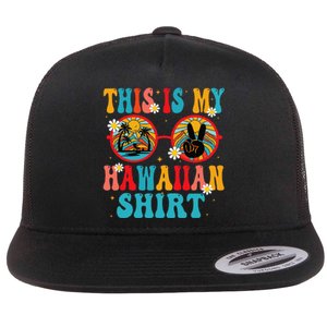 This Is My Hawaiian Tropical Luau Costume Party Hawaii Flat Bill Trucker Hat