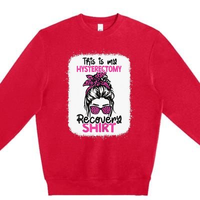 This Is My Hysterectomy Recovery Uterus Messy Bun Premium Crewneck Sweatshirt