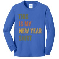 This Is My New Year Retro Vintage Text Gift Kids Long Sleeve Shirt