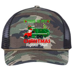 This Is My Christmas Pajama Gift Santa Garbage Truck Xmas Cute Gift Retro Rope Trucker Hat Cap