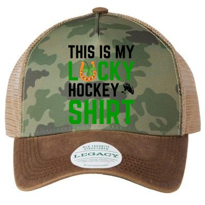 This Is My Lucky Hockey Cute Gift Sport Game St Patricks Day Gift Legacy Tie Dye Trucker Hat