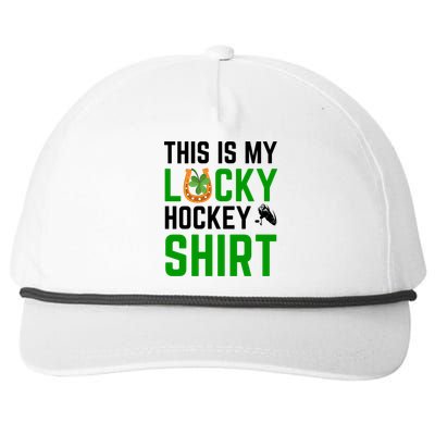 This Is My Lucky Hockey Cute Gift Sport Game St Patricks Day Gift Snapback Five-Panel Rope Hat