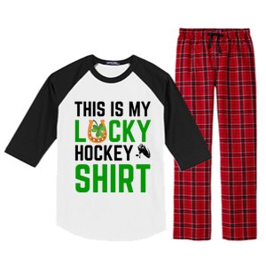 This Is My Lucky Hockey Cute Gift Sport Game St Patricks Day Gift Raglan Sleeve Pajama Set