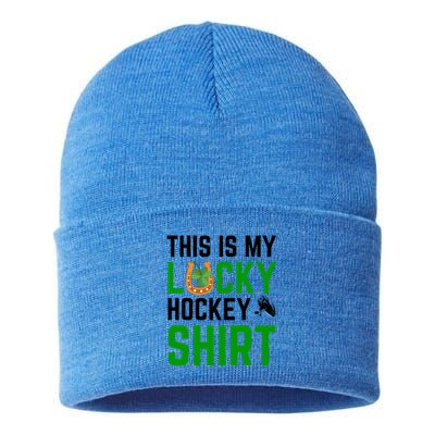 This Is My Lucky Hockey Cute Gift Sport Game St Patricks Day Gift Sustainable Knit Beanie