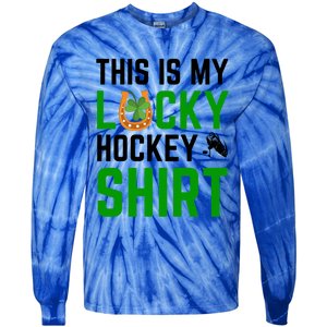 This Is My Lucky Hockey Cute Gift Sport Game St Patricks Day Gift Tie-Dye Long Sleeve Shirt