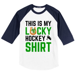 This Is My Lucky Hockey Cute Gift Sport Game St Patricks Day Gift Baseball Sleeve Shirt