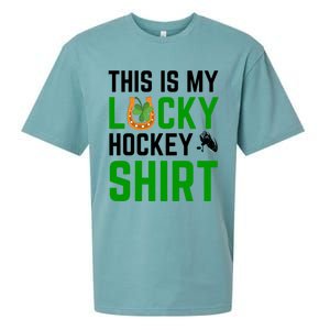 This Is My Lucky Hockey Cute Gift Sport Game St Patricks Day Gift Sueded Cloud Jersey T-Shirt