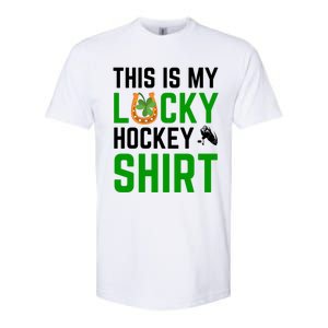 This Is My Lucky Hockey Cute Gift Sport Game St Patricks Day Gift Softstyle CVC T-Shirt