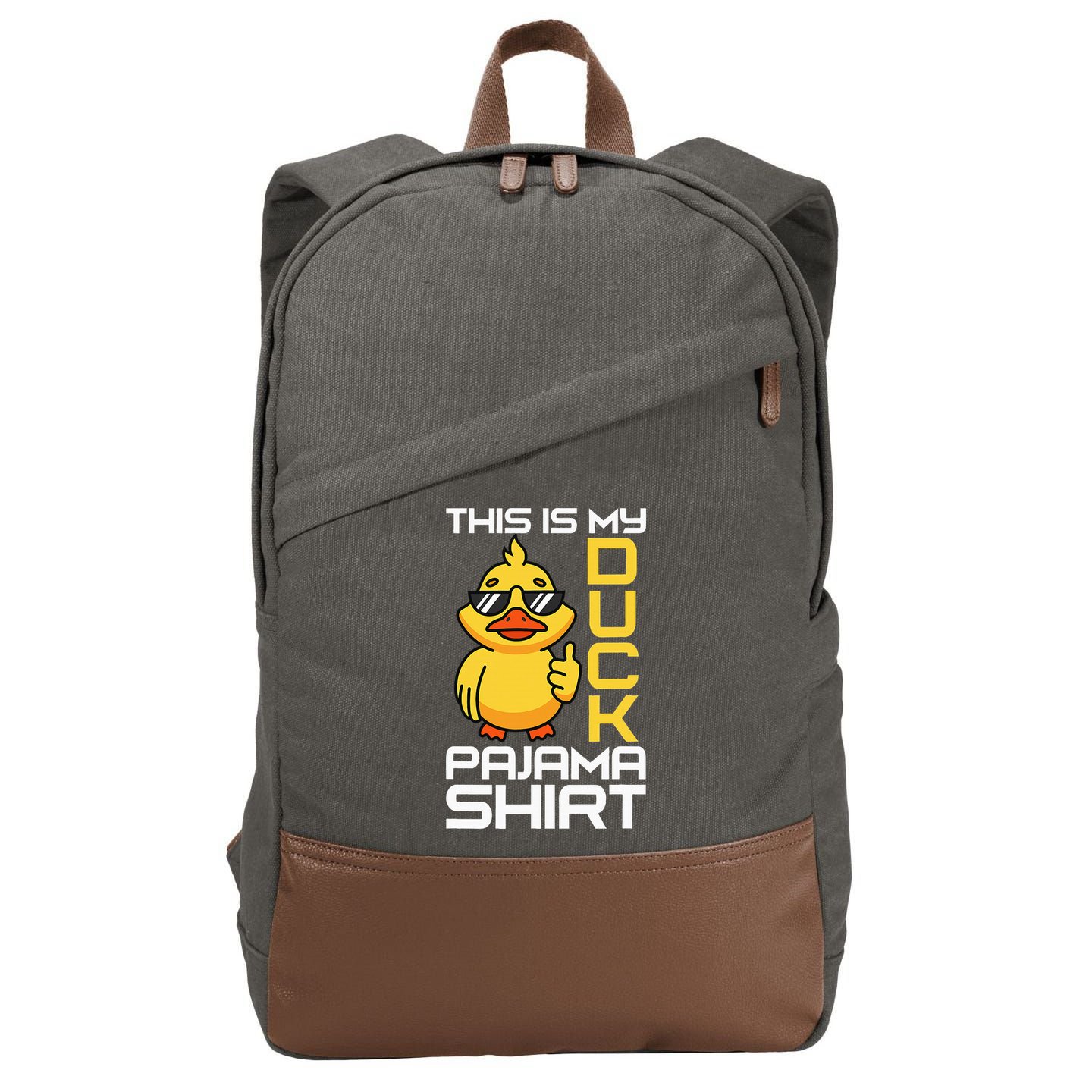 This Is My Duck Pajama Rubber Ducks Slumber Cotton Canvas Backpack