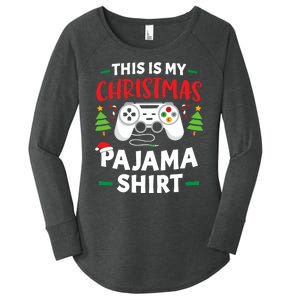 This Is My Christmas Pajamas Gamer Squad Xmas 2024 Women's Perfect Tri Tunic Long Sleeve Shirt