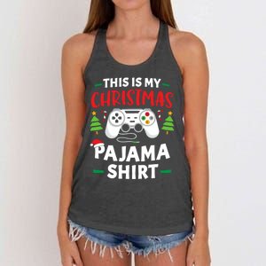 This Is My Christmas Pajamas Gamer Squad Xmas 2024 Women's Knotted Racerback Tank