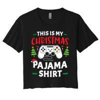 This Is My Christmas Pajamas Gamer Squad Xmas 2024 Women's Crop Top Tee