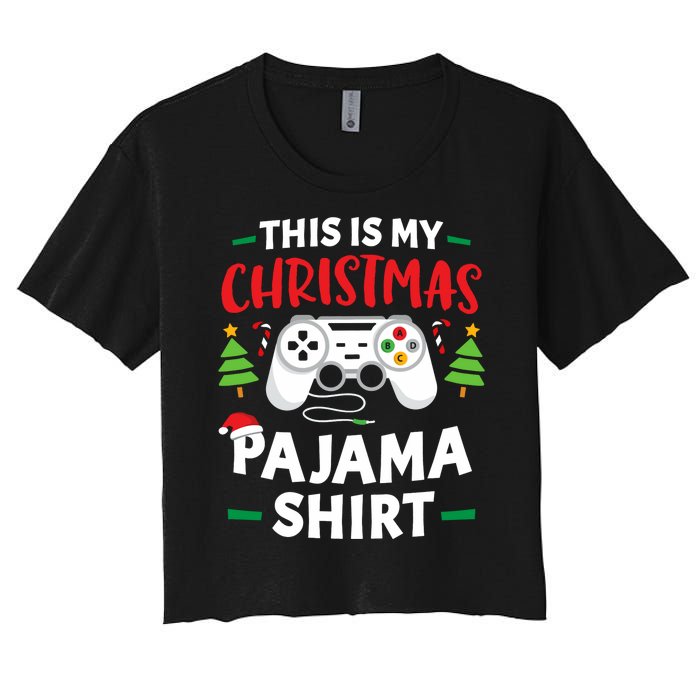 This Is My Christmas Pajamas Gamer Squad Xmas 2024 Women's Crop Top Tee