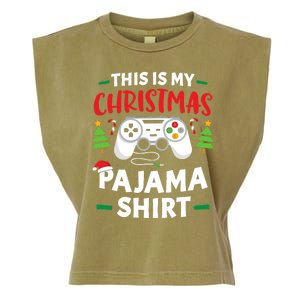 This Is My Christmas Pajamas Gamer Squad Xmas 2024 Garment-Dyed Women's Muscle Tee