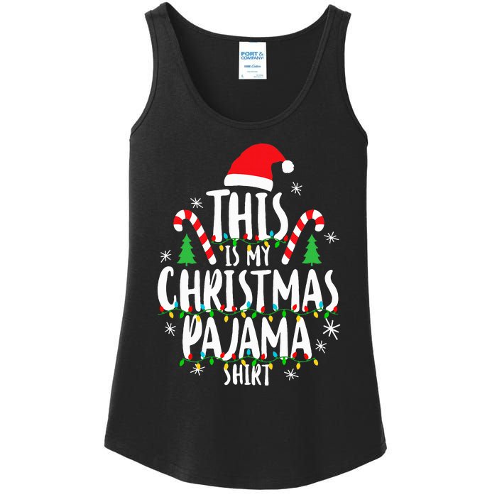 This Is My Christmas Pajama Xmas Family Ladies Essential Tank