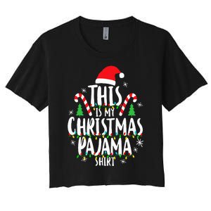 This Is My Christmas Pajama Xmas Family Women's Crop Top Tee