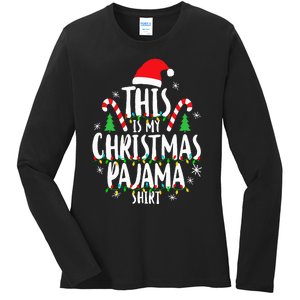 This Is My Christmas Pajama Xmas Family Ladies Long Sleeve Shirt