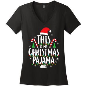 This Is My Christmas Pajama Xmas Family Women's V-Neck T-Shirt