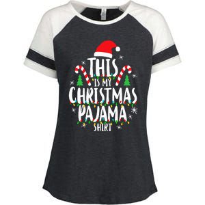 This Is My Christmas Pajama Xmas Family Enza Ladies Jersey Colorblock Tee