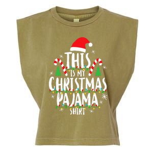 This Is My Christmas Pajama Xmas Family Garment-Dyed Women's Muscle Tee