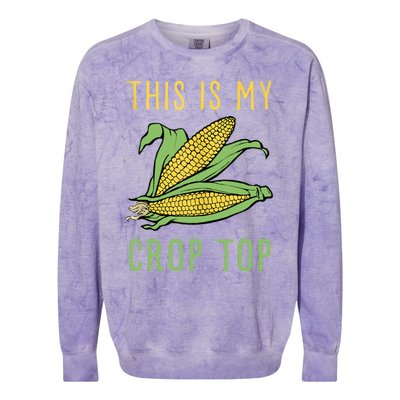 THIS IS MY CROP TOP FUNNY CORN COB Colorblast Crewneck Sweatshirt