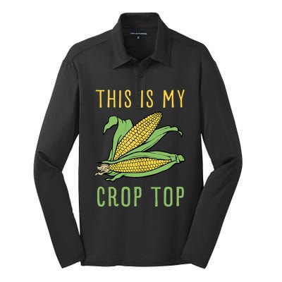 THIS IS MY CROP TOP FUNNY CORN COB Silk Touch Performance Long Sleeve Polo