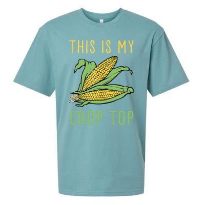 THIS IS MY CROP TOP FUNNY CORN COB Sueded Cloud Jersey T-Shirt