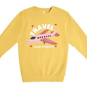 Travel Is My Therapy Premium Crewneck Sweatshirt