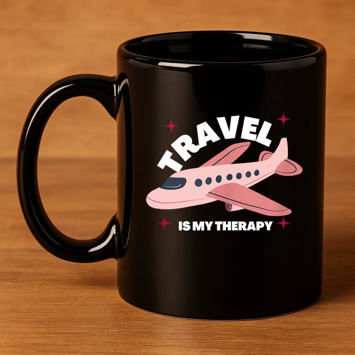 Travel Is My Therapy 11oz C Handle Ceramic Mug