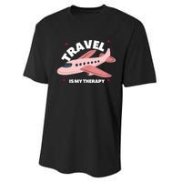 Travel Is My Therapy Performance Sprint T-Shirt