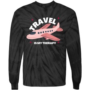 Travel Is My Therapy Tie-Dye Long Sleeve Shirt