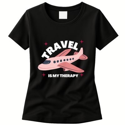 Travel Is My Therapy Womens T-Shirt