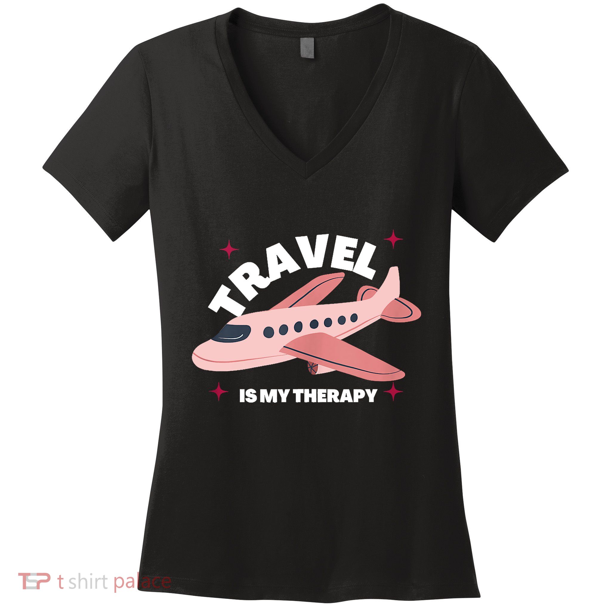 Travel Is My Therapy Women's V-Neck T-Shirt
