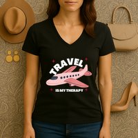 Travel Is My Therapy Women's V-Neck T-Shirt