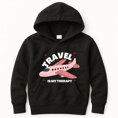 Travel Is My Therapy Kids Hoodie