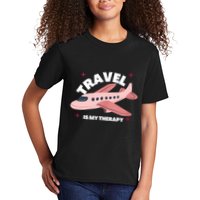 Travel Is My Therapy Kids T-Shirt