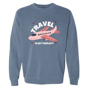 Travel Is My Therapy Garment-Dyed Sweatshirt