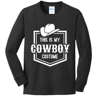 This Is My Cowboy Costume Funny Lazy Country Western Kids Long Sleeve Shirt